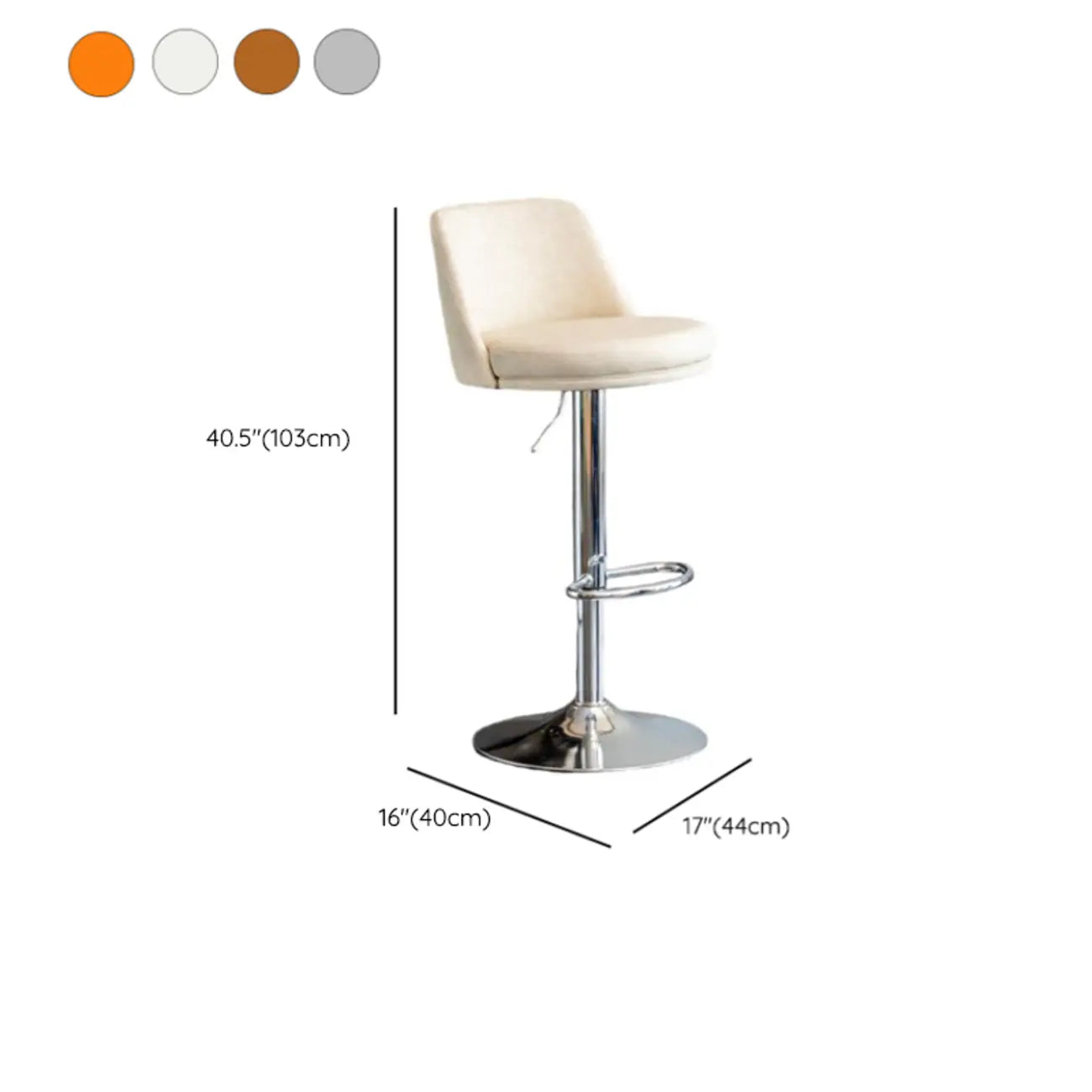 Tabourets de bar modernes pivotants en cuir réglables
