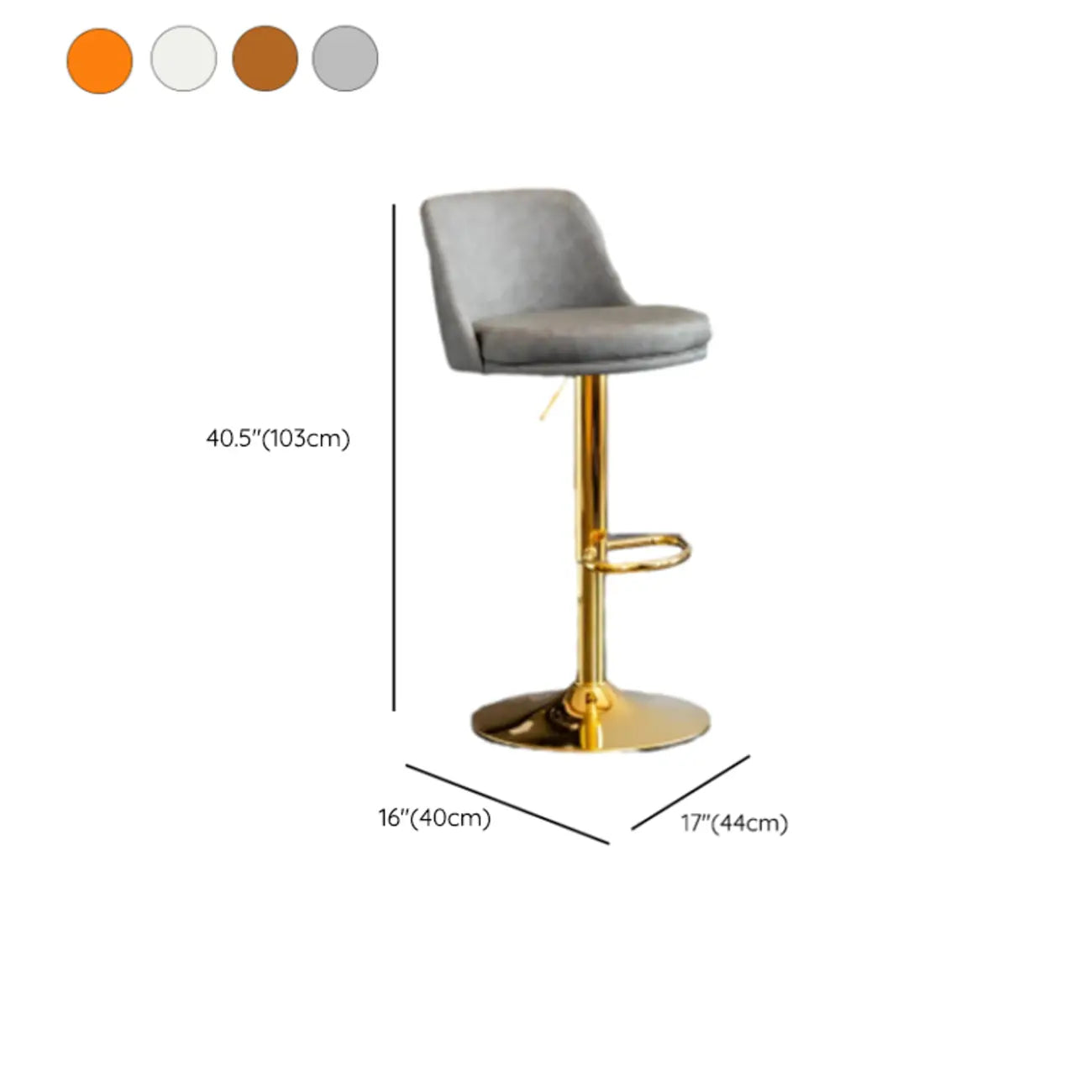 Tabourets de bar modernes pivotants en cuir réglables