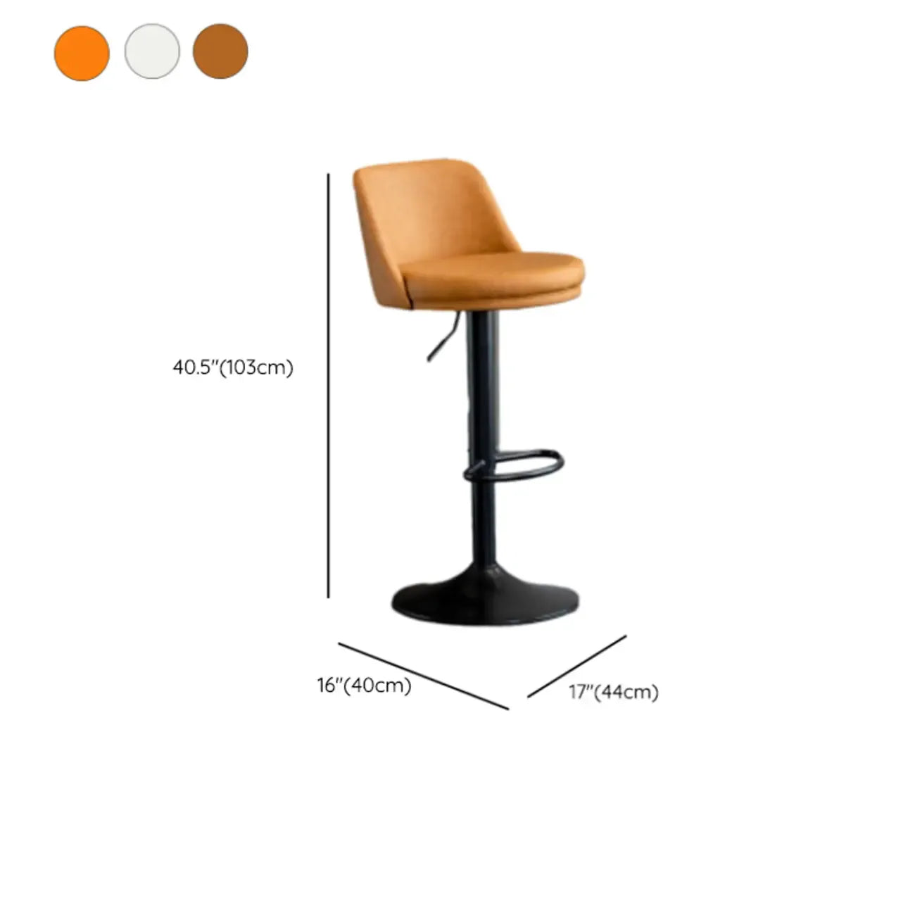 Tabourets de bar modernes pivotants en cuir réglables