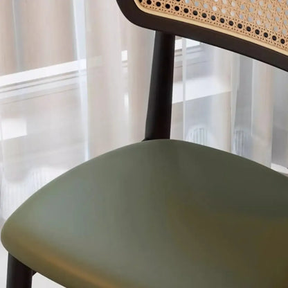 Chaise de salle à manger rembourrée en similicuir souple de style rétro