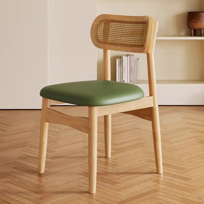 Chaise de salle à manger rembourrée en similicuir souple de style rétro