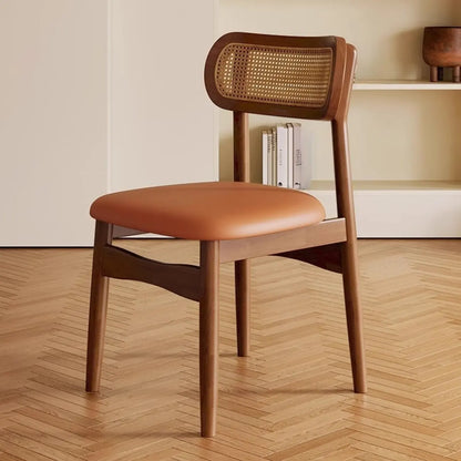 Chaise de salle à manger rembourrée en similicuir souple de style rétro