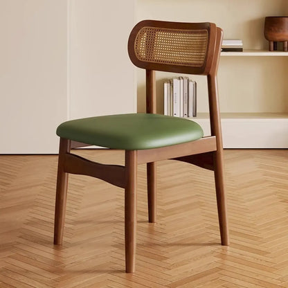 Chaise de salle à manger rembourrée en similicuir souple de style rétro