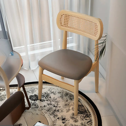 Chaise de salle à manger rembourrée en similicuir souple de style rétro