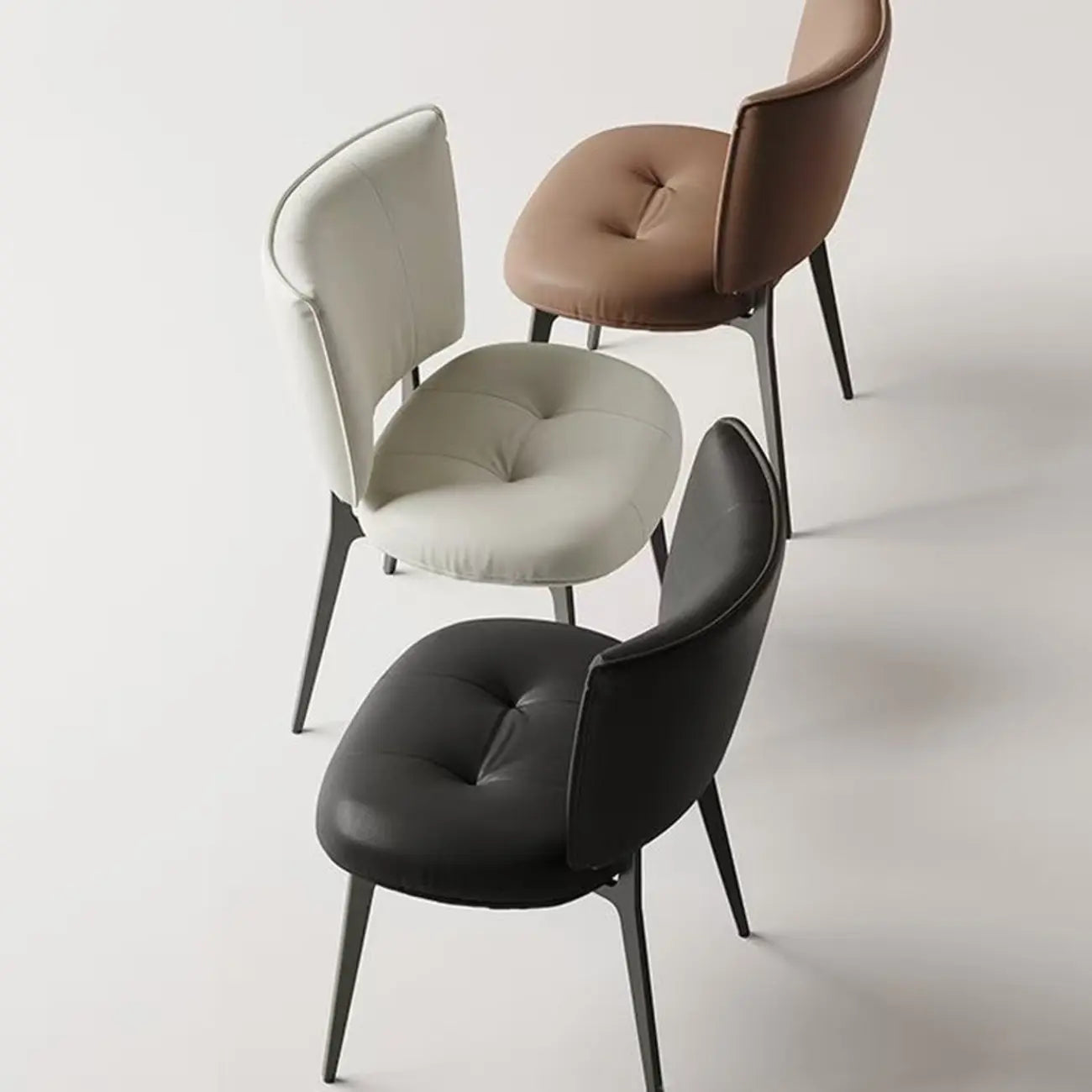 Chaises de salle à manger capitonnées à dossier incurvé, style urbain chic