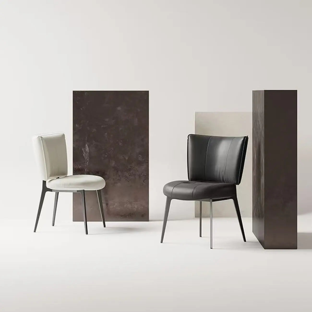 Chaises de salle à manger capitonnées à dossier incurvé, style urbain chic