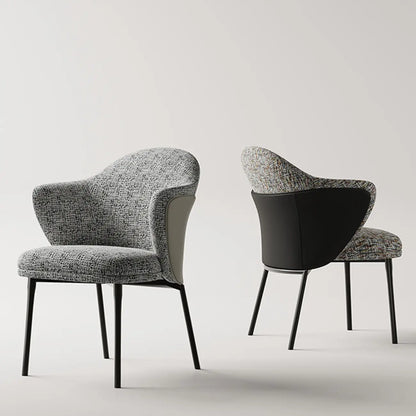 Fauteuils modernes à dossier bas rembourrés en coton et lin