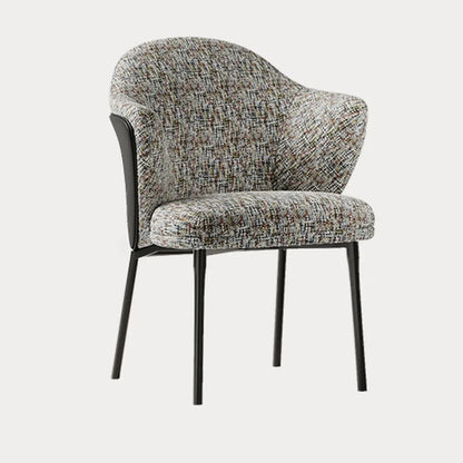 Fauteuils modernes à dossier bas rembourrés en coton et lin