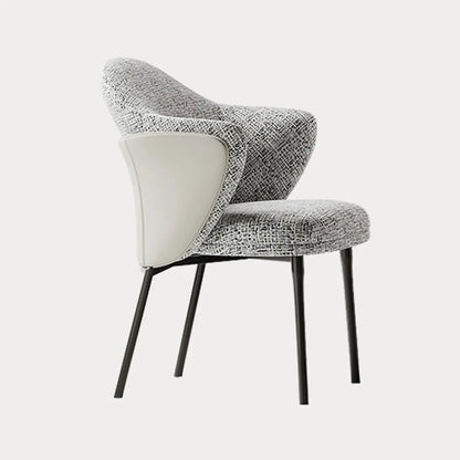 Fauteuils modernes à dossier bas rembourrés en coton et lin