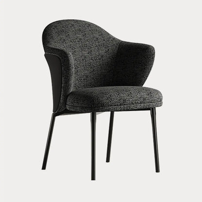 Fauteuils modernes à dossier bas rembourrés en coton et lin