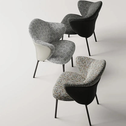 Fauteuils modernes à dossier bas rembourrés en coton et lin