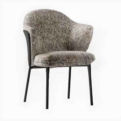 Fauteuils modernes à dossier bas rembourrés en coton et lin
