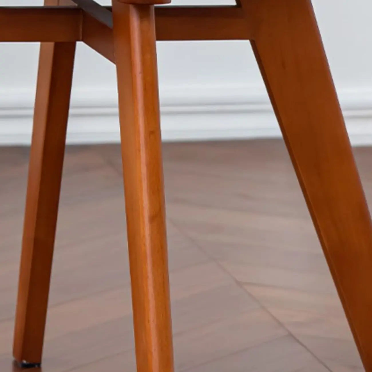 Chaise de salle à manger en bois sans accoudoirs, rembourrée, de style moderne du milieu du siècle