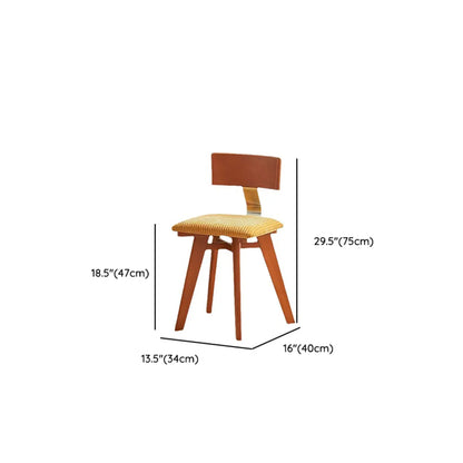 Chaise de salle à manger en bois sans accoudoirs, rembourrée, de style moderne du milieu du siècle