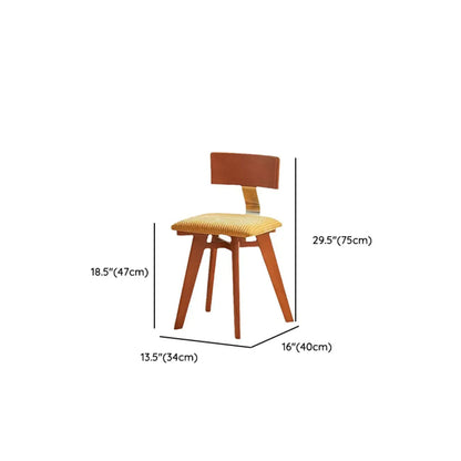 Chaise de salle à manger en bois sans accoudoirs, rembourrée, de style moderne du milieu du siècle