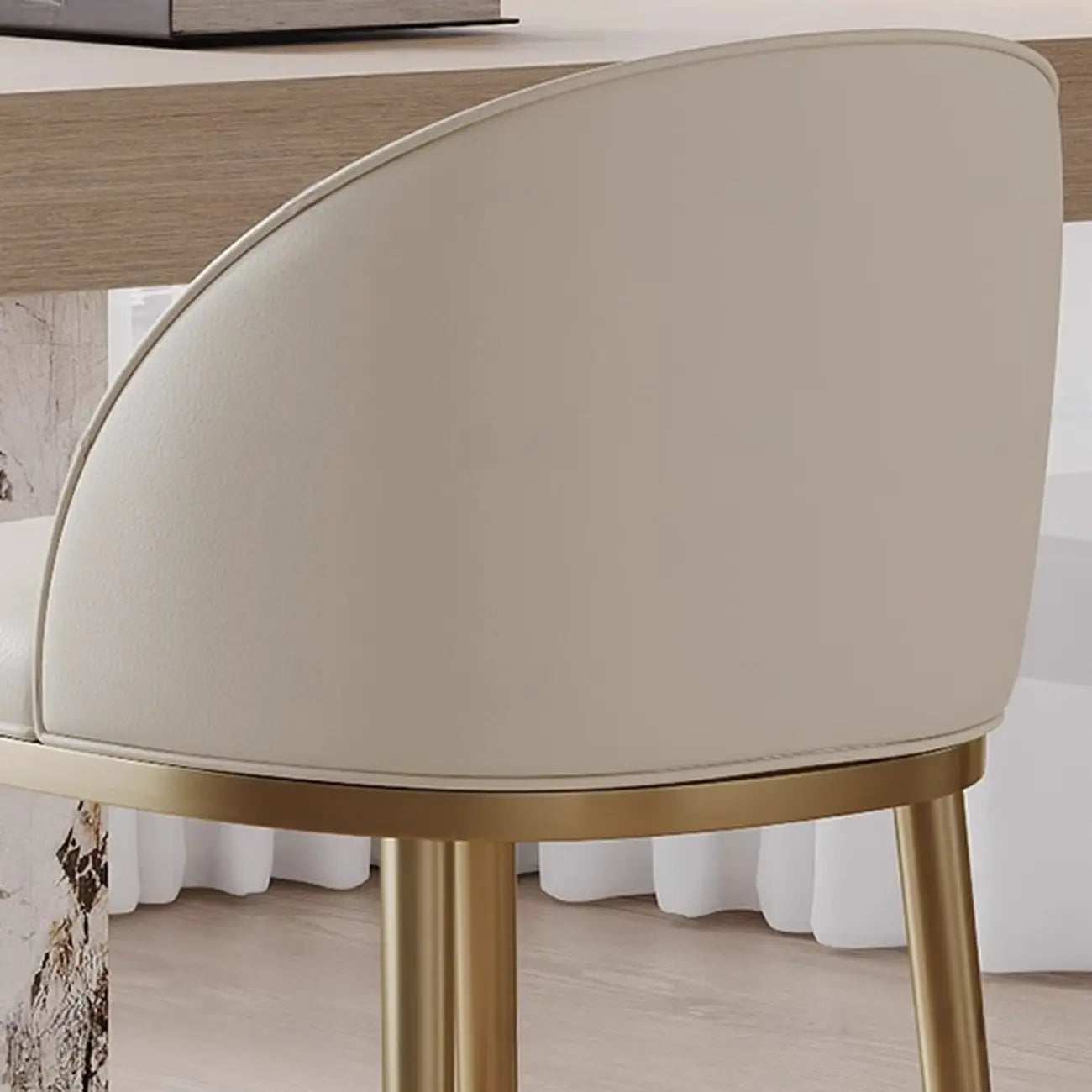 Tabourets de bar en cuir style Mid-Century Modern, hauteur comptoir