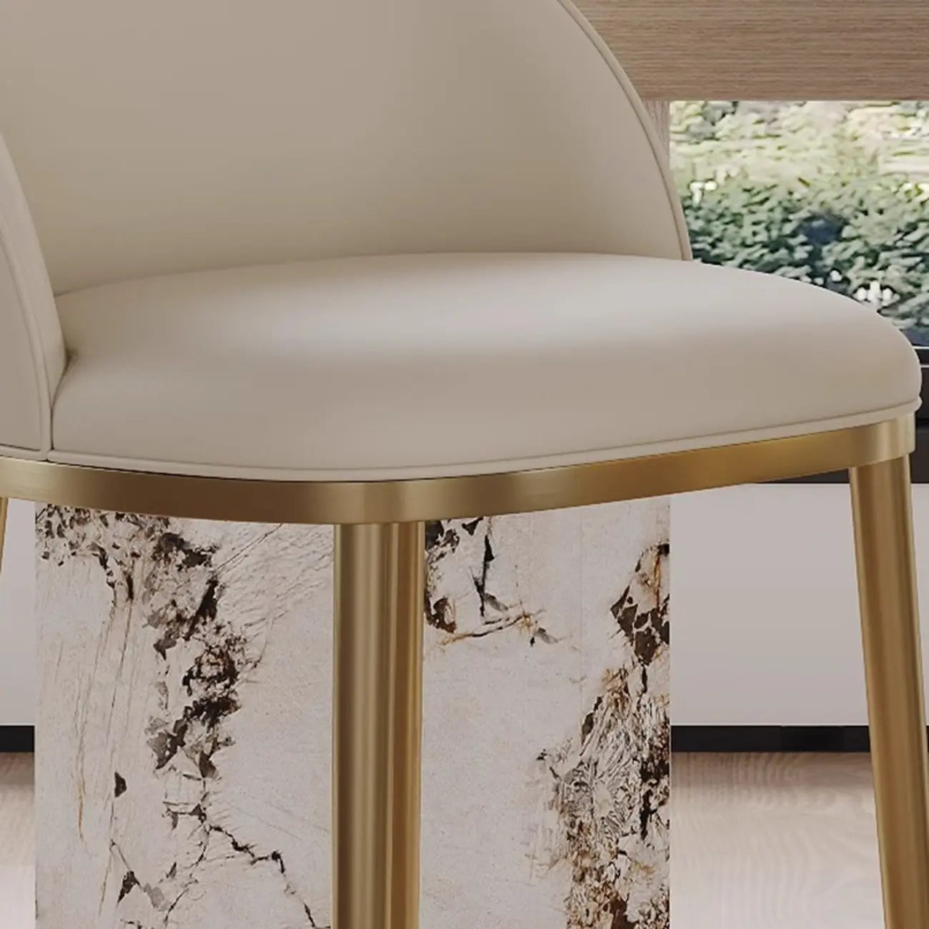 Tabourets de bar en cuir style Mid-Century Modern, hauteur comptoir