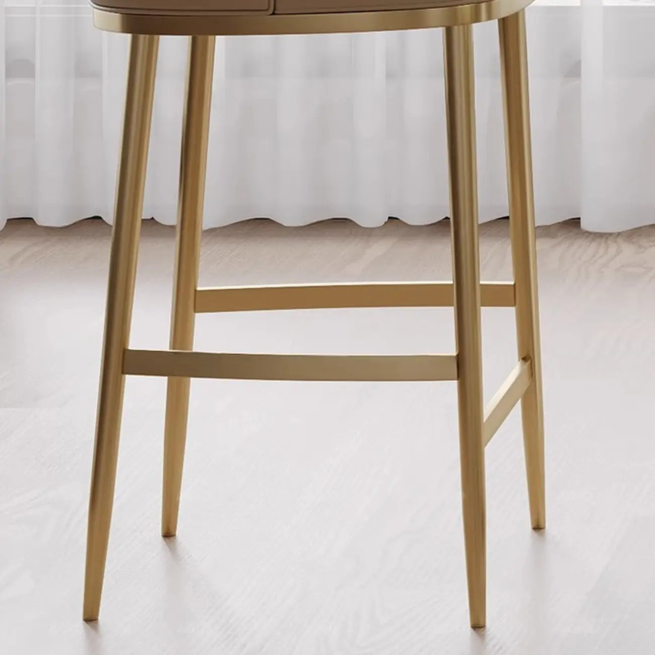 Tabourets de bar en cuir style Mid-Century Modern, hauteur comptoir