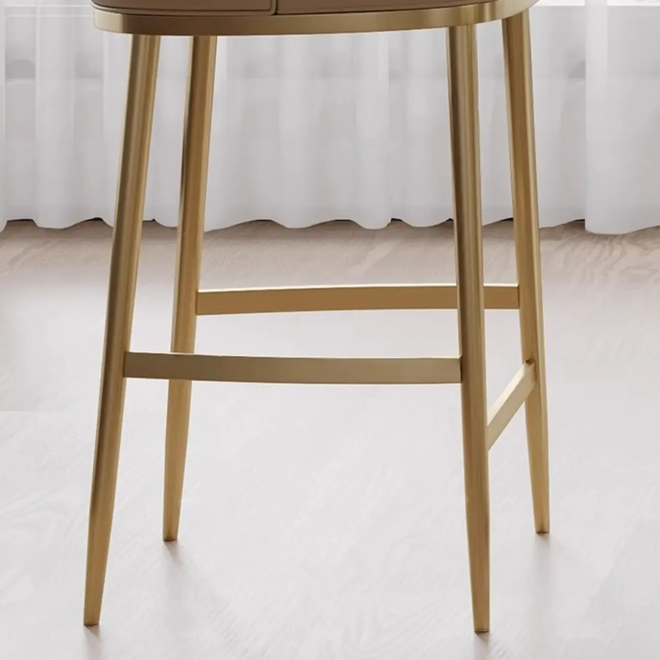 Tabourets de bar en cuir style Mid-Century Modern, hauteur comptoir