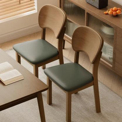 Chaise de salle à manger rembourrée de style vintage en bois noir avec assise confortable