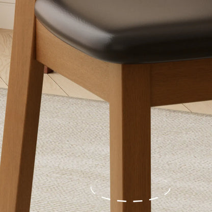 Chaise de salle à manger rembourrée de style vintage en bois noir avec assise confortable