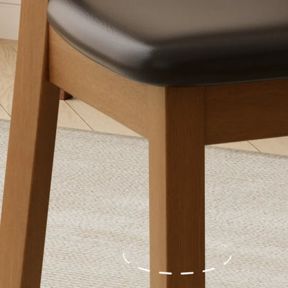 Chaise de salle à manger rembourrée de style vintage en bois noir avec assise confortable