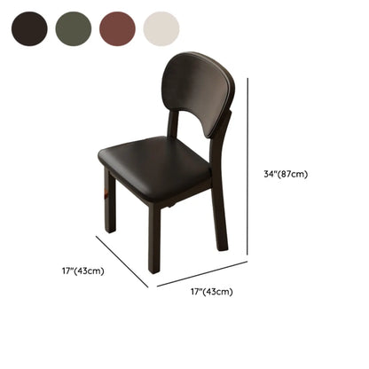 Chaise de salle à manger rembourrée de style vintage en bois noir avec assise confortable