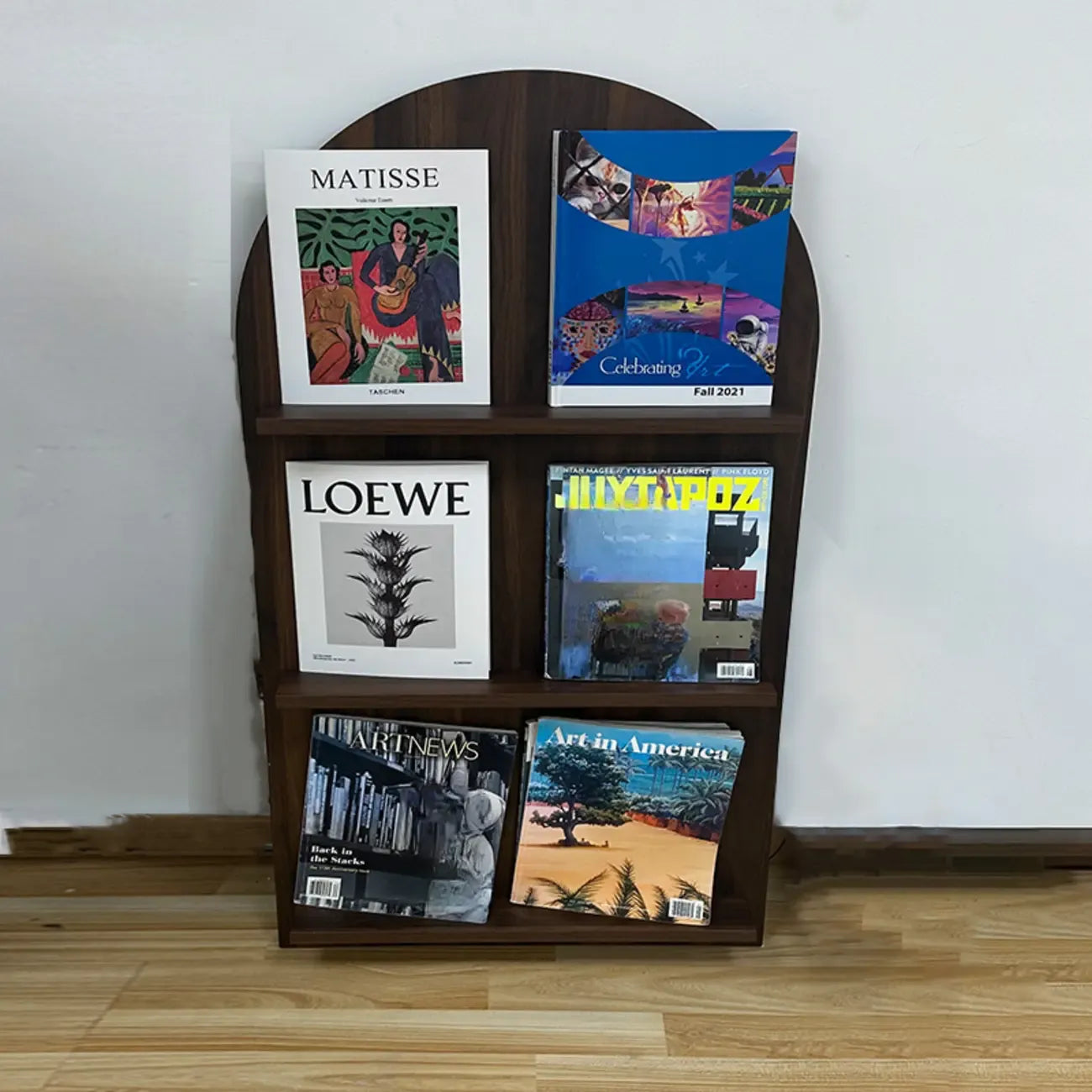 Bibliothèque verticale moderne en bois stratifié, petite vitrine