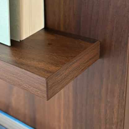 Bibliothèque verticale moderne en bois stratifié, petite vitrine