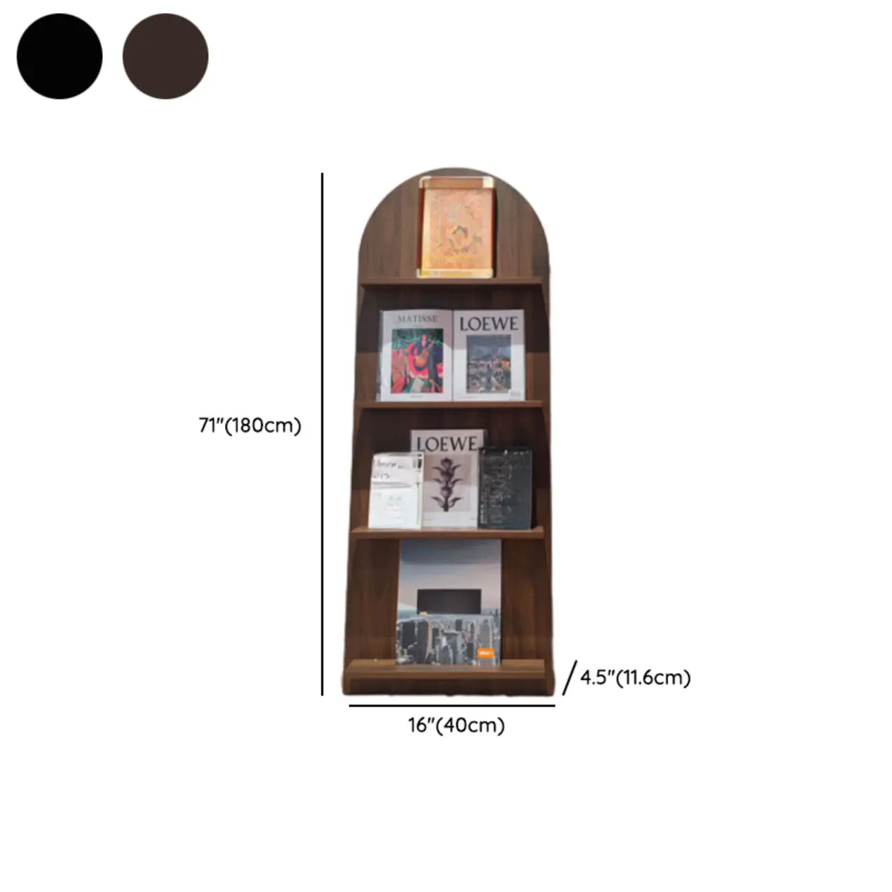 Bibliothèque verticale moderne en bois stratifié, petite vitrine