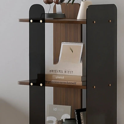 Bibliothèque verticale contemporaine en bois à 4 niveaux et dos ouvert