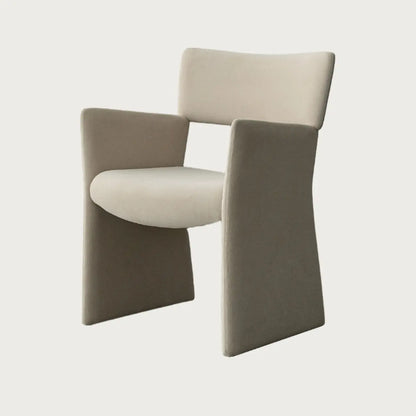 Fauteuils minimalistes en sherpa à dossier ouvert et accoudoirs rembourrés