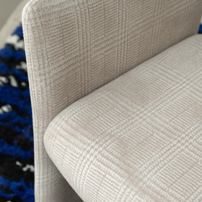 Fauteuils minimalistes en sherpa à dossier ouvert et accoudoirs rembourrés