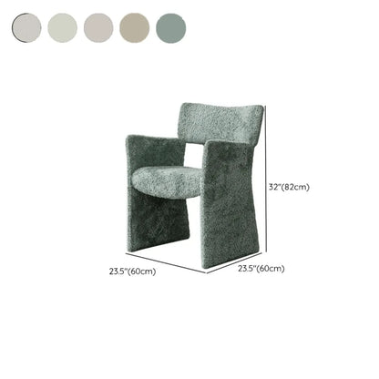 Fauteuils minimalistes en sherpa à dossier ouvert et accoudoirs rembourrés