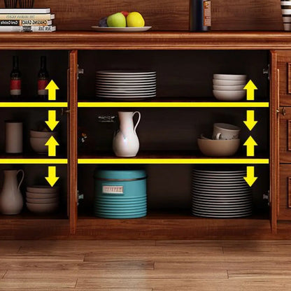 Buffet moderne en bois avec tiroirs et portes vitrées