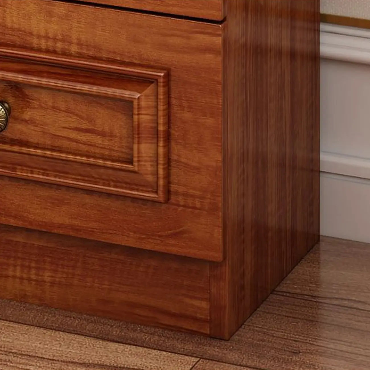 Buffet moderne en bois avec tiroirs et portes vitrées