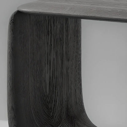 Table d'appoint contemporaine élégante en bois noir avec rangement ouvert