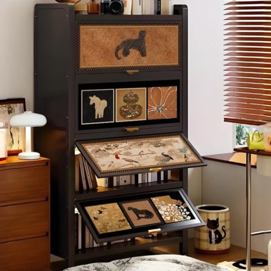 Bibliothèque artistique à fond fermé de style moderne du milieu du siècle