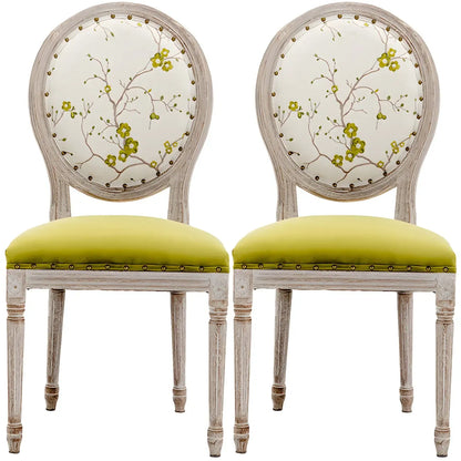 Chaise de salle à manger King Louis rembourrée avec dossier clair en bois