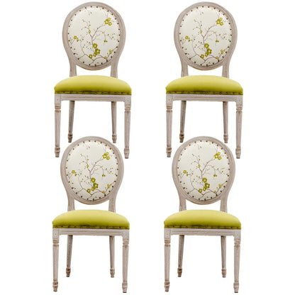 Chaise de salle à manger King Louis rembourrée avec dossier clair en bois