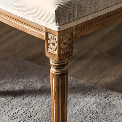 Chaise de salle à manger King Louis rembourrée avec dossier clair en bois