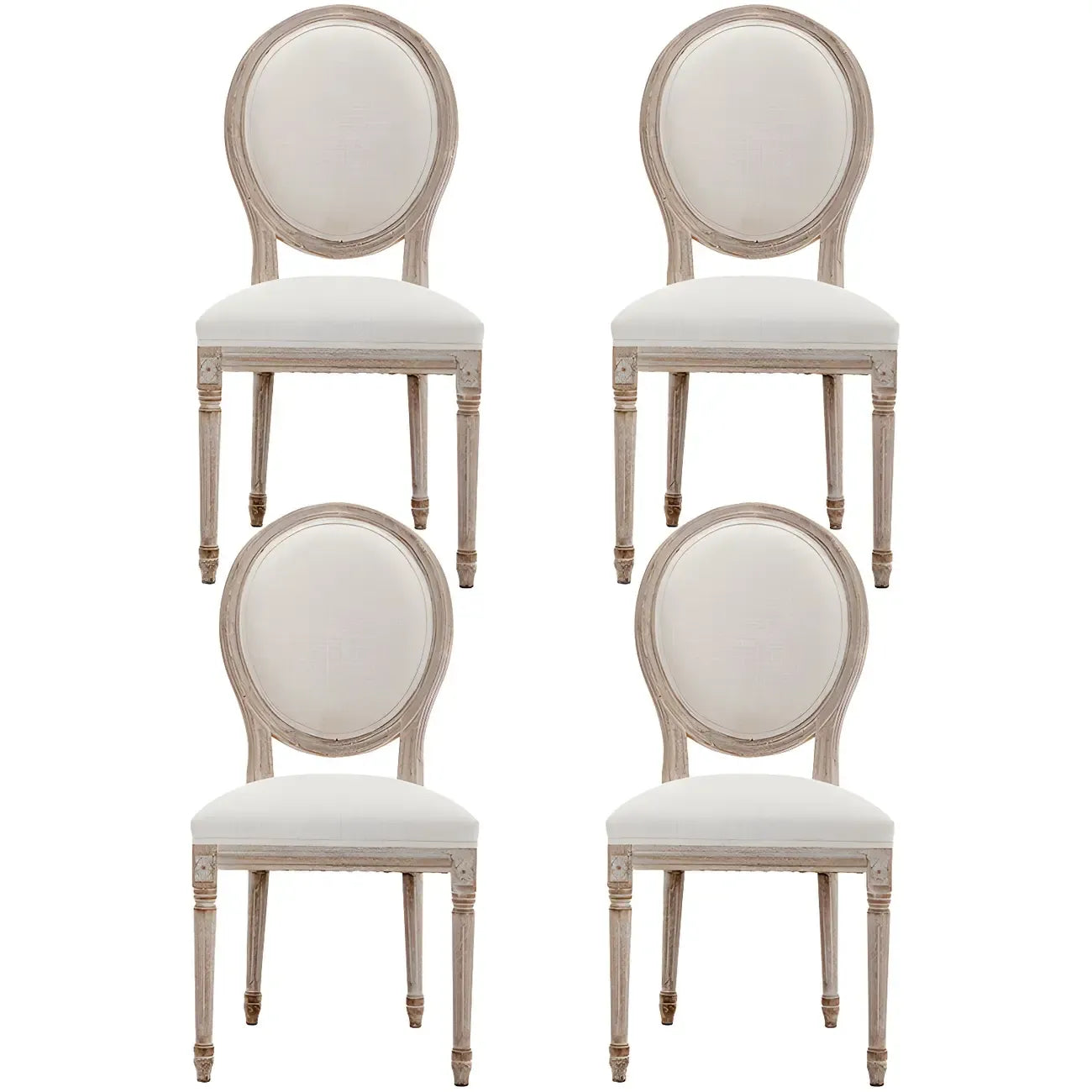 Chaise de salle à manger King Louis rembourrée avec dossier clair en bois