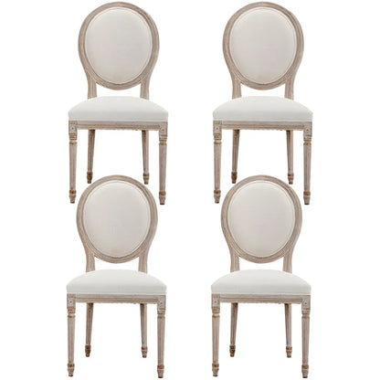 Chaise de salle à manger King Louis rembourrée avec dossier clair en bois