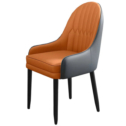 Chaise de salle à manger moderne en cuir avec accoudoirs