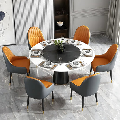 Chaise de salle à manger moderne en cuir avec accoudoirs