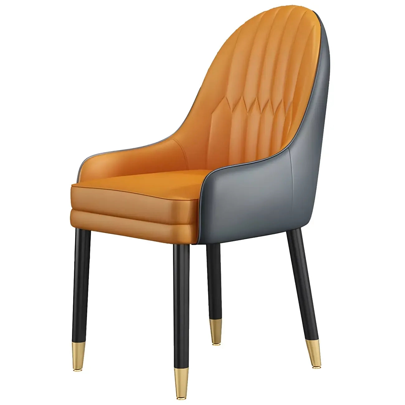 Chaise de salle à manger moderne en cuir avec accoudoirs