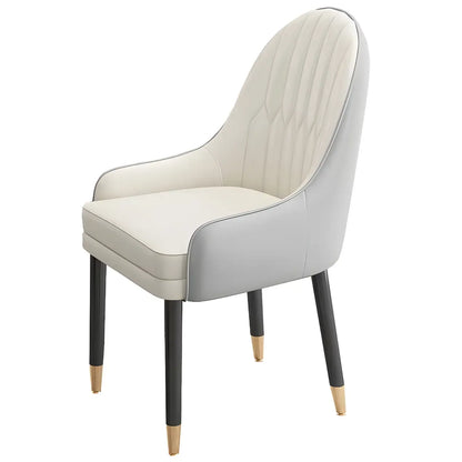 Chaise de salle à manger moderne en cuir avec accoudoirs