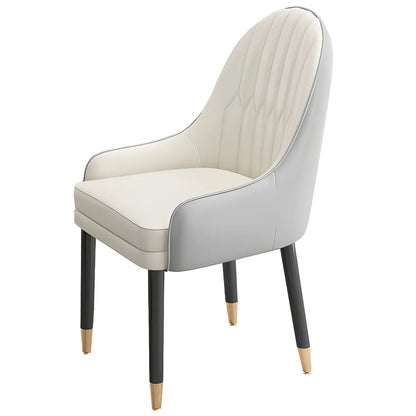 Chaise de salle à manger moderne en cuir avec accoudoirs