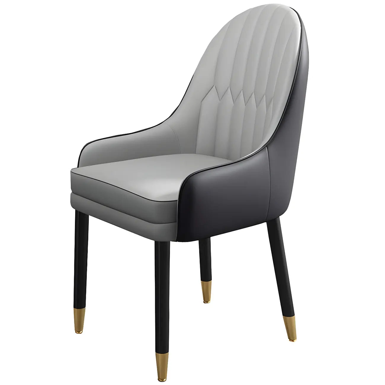 Chaise de salle à manger moderne en cuir avec accoudoirs