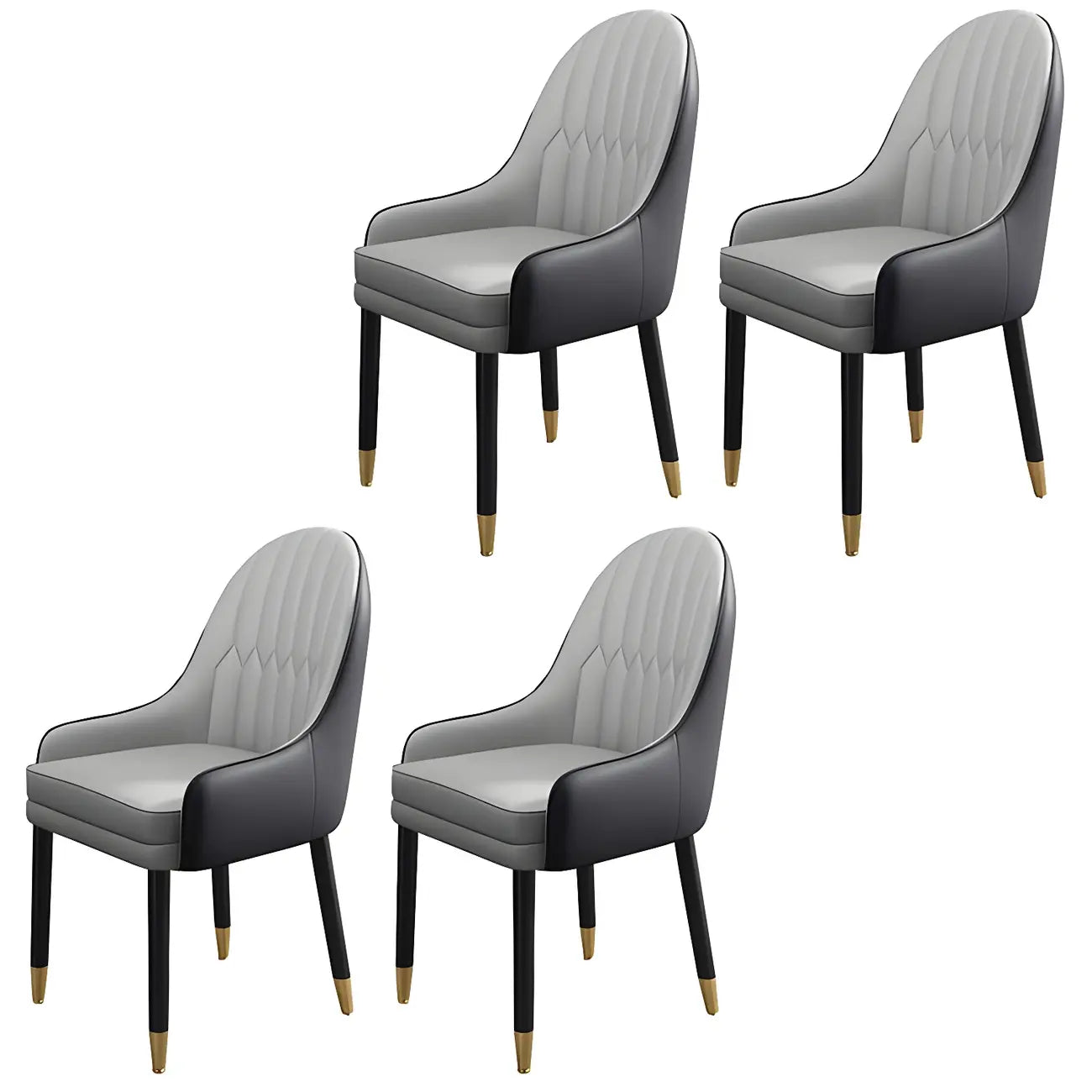 Chaise de salle à manger moderne en cuir avec accoudoirs